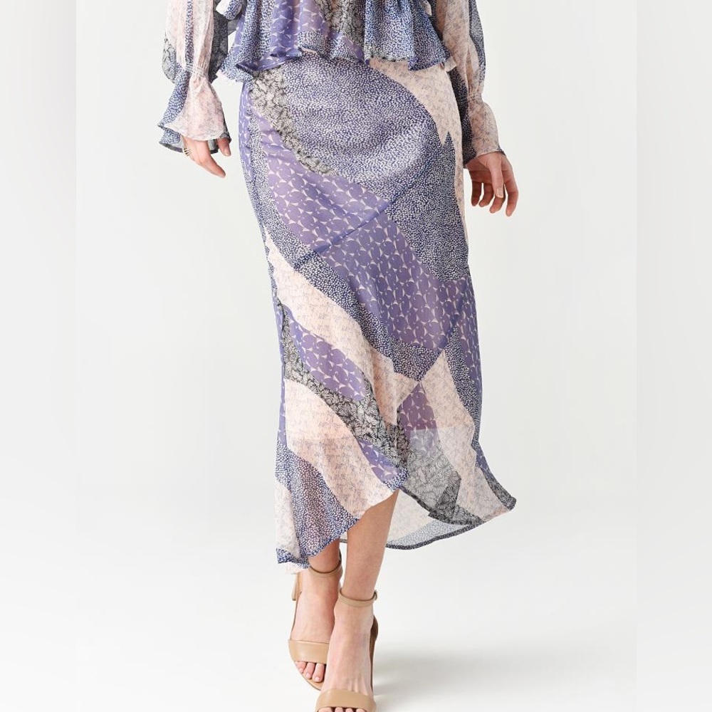 NWT BB Dakota Patch Me In Midi Skirt in Steel Lavender